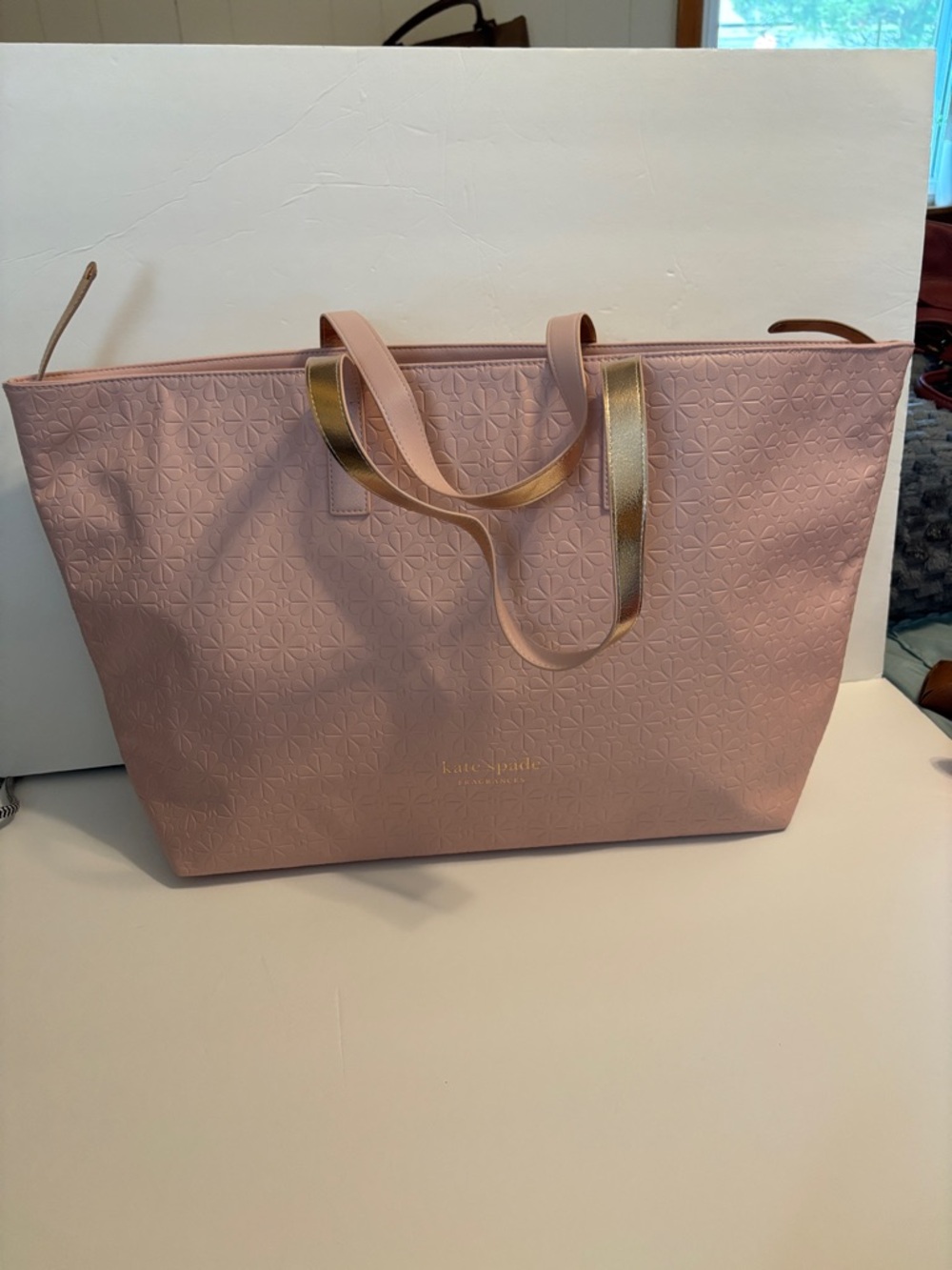 Women’s Kate Spade fragrance Pink Embossed Tote Bag -